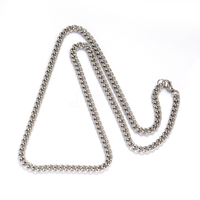 Tarnish Resistant 201 Stainless Steel Twisted Chain Curb Chain Necklaces NJEW-L416-06P-1