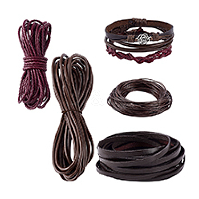 4 Styles Braided Cowhide Leather Cord WL-PH0024-26A-1