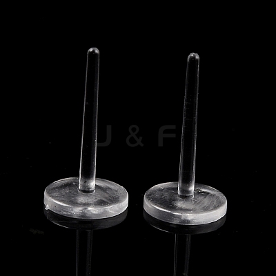 Plastic Flat Round Stud Earring Findings KY-P007-N01-1