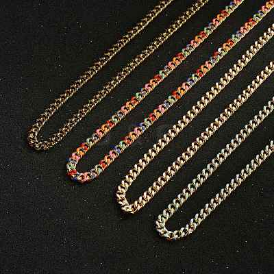 Brass Curb Chain Necklaces NJEW-JN03097-1