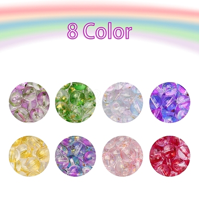 8 Colors Transparent Spray Painted Glass Bead GLAA-YW0001-45-1