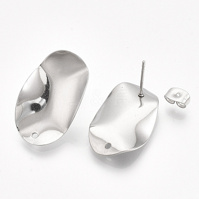 Non-Tarnish 304 Stainless Steel Stud Earring Findings STAS-S079-55B-1