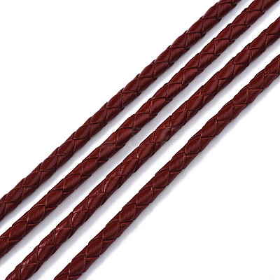 Braided Cowhide Leather Cord NWIR-N005-01A-5mm-1
