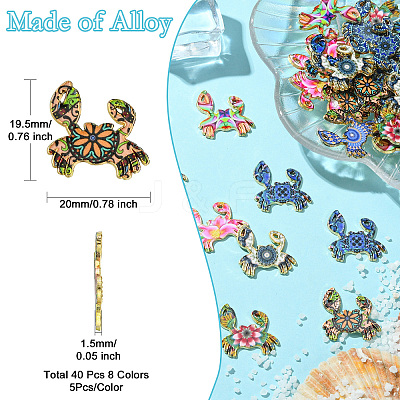35Pcs 7 Styles Printed Alloy Pendants ENAM-CJ0005-97-1
