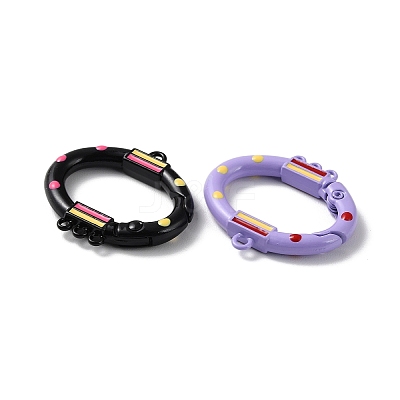 Spray Painted Alloy Spring Gate Ring PALLOY-Z018-03-1