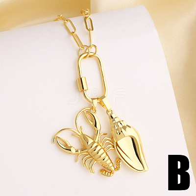 Summer Beach Brass Pendant Necklaces WGEACD0-02-1