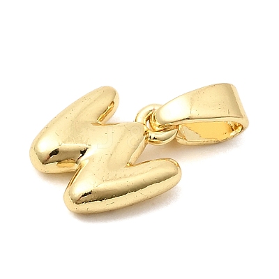 Brass Letter Charms KK-G554-22G-W-1