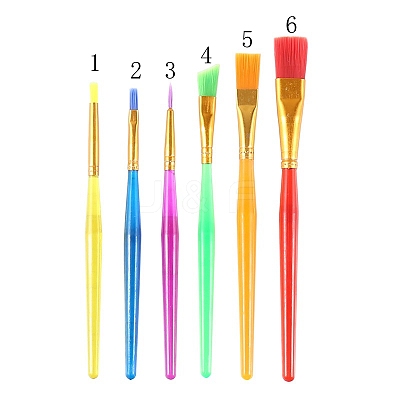 Plastic Children's Nylon Brush Head Tempera Paint Brush Set DRAW-PW0001-095-1