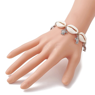 Adjustable Alloy Tortoise Charm Bracelets BJEW-JB13652-1
