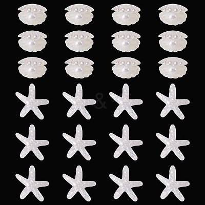 26Pcs 2 Styles UV Plating Ocaen Theme Transparent Resin Cabochons CRES-TA0001-54-1