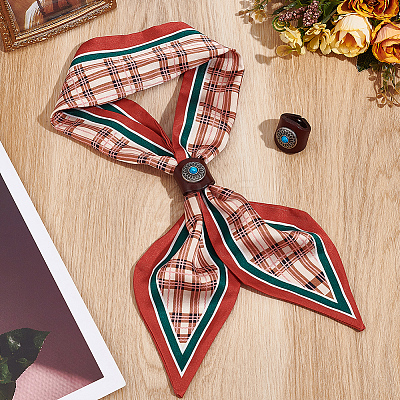 Flower Imitation Leather Scarf Clips AJEW-WH20001-16A-01-1