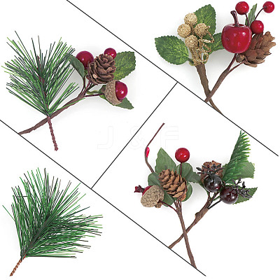 Artificial Red Berry & Pine Cone Branches HULI-PW0002-026-1