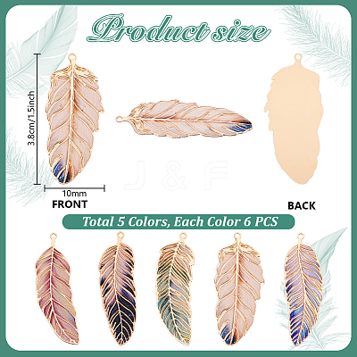30Pcs 5 Colors Alloy Rhinestone Pendants KK-PH0013-78-1