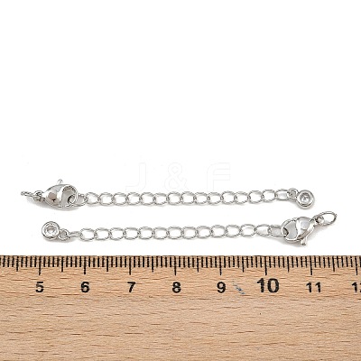 Brass Micro Pave Cubic Zirconia Ends with Chain KK-H480-59P-1