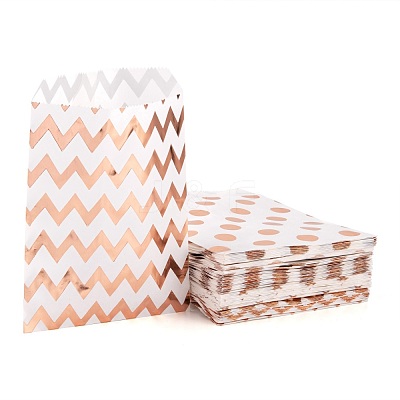 100Pcs 4 Patterns Eco-Friendly Kraft Paper Bags CARB-LS0001-02B-1