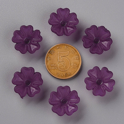 Transparent Frosted Acrylic Bead Caps X-MACR-S371-04A-743-1