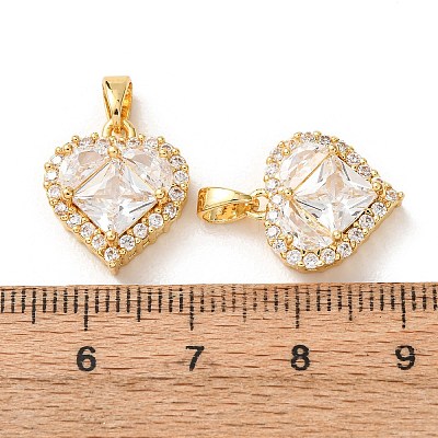 Valentine's Day Brass Micro Pave Clear Cubic Zirconia Pendants KK-A304-24A-G02-1