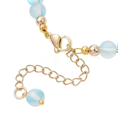 Synthetic Moonstone Round Beaded Bracelets for Women BJEW-JB11915-02-1