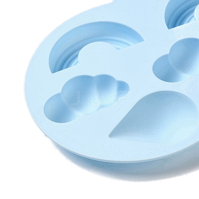 Cloud with Teardrop & Cloud & Rainbow Pattern DIY Fondant Silicone Molds DIY-G114-02-1