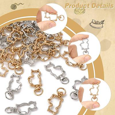 40Pcs 2 Colors Alloy Swivel Snap Hook Clasps FIND-FS0004-73E-1