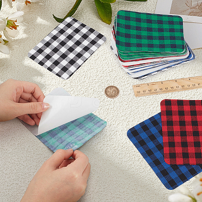 32Pcs 4 Colors Polyester Iron on Cloth Patches DIY-MA0007-29-1