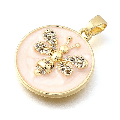 Brass Micro Pave Cubic Zirconia Pendants KK-P336-36G-01-1