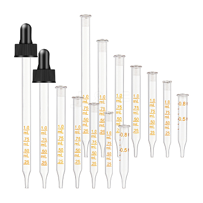14Pcs 7 Style Straight Tip Glass Droppers AJEW-BC0003-86-1