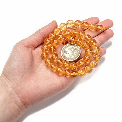 Natural Citrine Beads Strands LS-G-E326-10mm-01-1