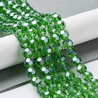 Electroplate Glass Bead Strands X-EGLA-R015-8mm-14-1