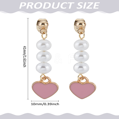 1 Pair Shell Pearl Dangle Earrings EJEW-LP0010-03-1