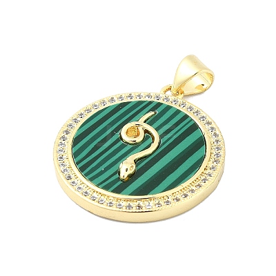 Brass Micro Pave Clear Cubic Zirconia Pendants KK-A221-01G-1