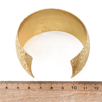 Hammered Brass Cuff Bangles for Women BJEW-A163-04A-G-1