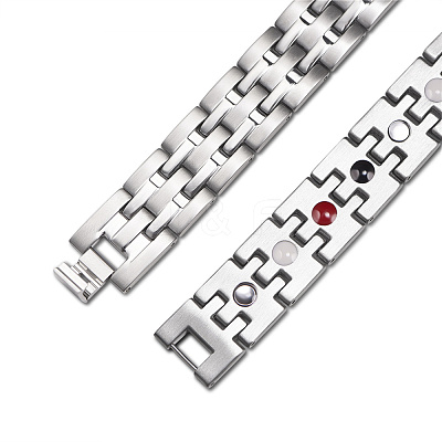 304 Stainless Steel Panther Chain Watch Band Bracelets JB675A-1