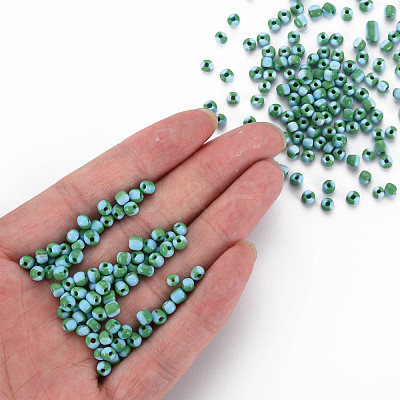 8/0 Two Tone Opaque Glass Seed Beads SEED-T006-01C-A08-1