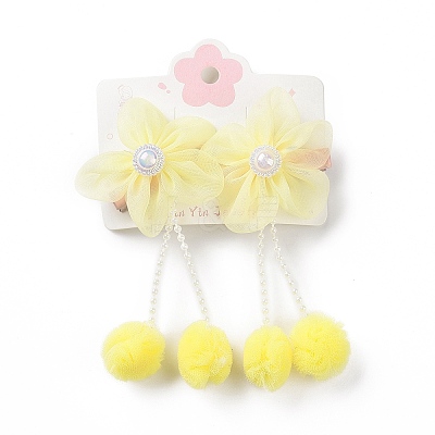 Flower Cloth Metallic Alligator Hair Clips LS-PHAR-D013-01B-1