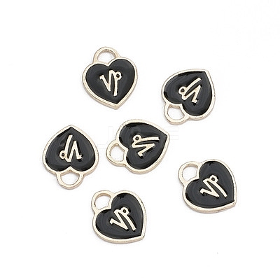 Alloy Enamel Charms with 12 Constellations ENAM-CJC0004-01K-1