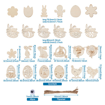 Wooden Cutouts Ornaments WOOD-TA0002-39-1