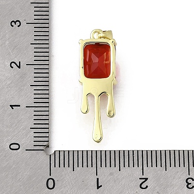 Brass Pave Cubic Zirconia Pendants KK-U072-33G-1