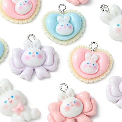 10Pcs 5 Styles Opaque Resin Pendants RESI-FS0001-53-1