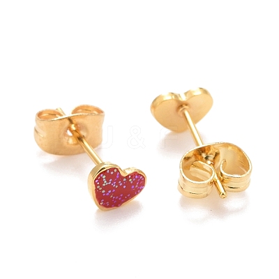 304 Stainless Steel Enamel Stud Earrings EJEW-B009-13G-1
