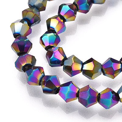 Electroplate Glass Bead Strands EGLA-R094-4mm-02-1