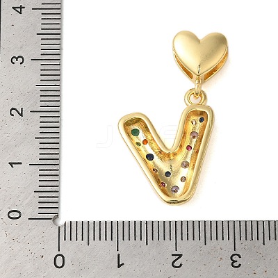 Rack Plating Brass Micro Pave Clear Cubic Zirconia Perdants KK-C067-12G-V-1
