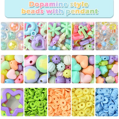 DIY Acrylic & Polymer Clay Beads Jewelry Making Findings Kits DIY-FS0006-86-1