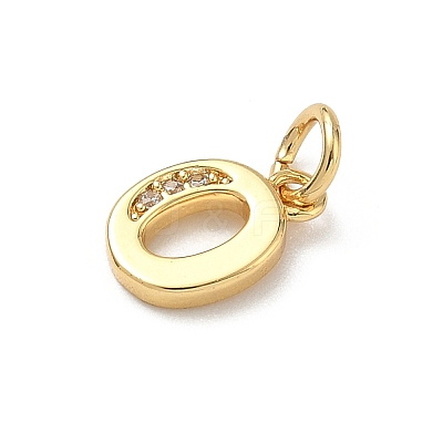 Brass Micro Pave Cubic Zirconia Charms KK-I382-03G-O-1