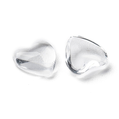 Transparent Glass Heart Cabochons GGLA-R021-8mm-1