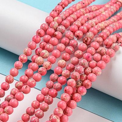 Synthetic Imperial Jasper Dyed Beads Strands G-D077-A01-02K-1