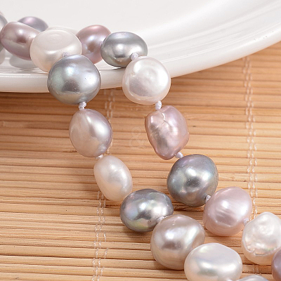 Natural Pearl Nuggets Beaded Necklace NJEW-P126-B-01B-01-1