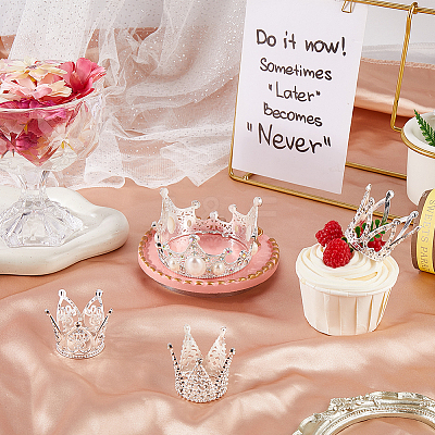 4Pcs 4 Styles Alloy Rhinestones Crown Cake Decoration DIY-SP0003-26S-1