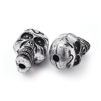 Antique Silver Plated Acrylic Beads X-PLS111Y-1