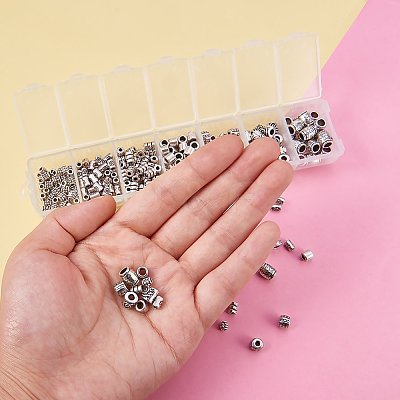 1Box 260pcs/box Tibetan Style Alloy Spacer Beads Large Hole TIBEB-TA0001-01AS-1